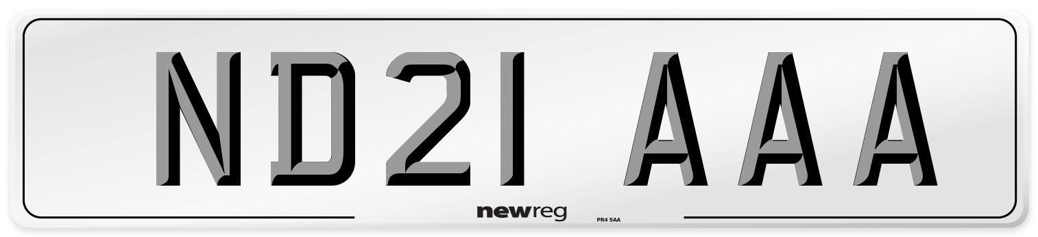 ND21 AAA Number Plate from New Reg